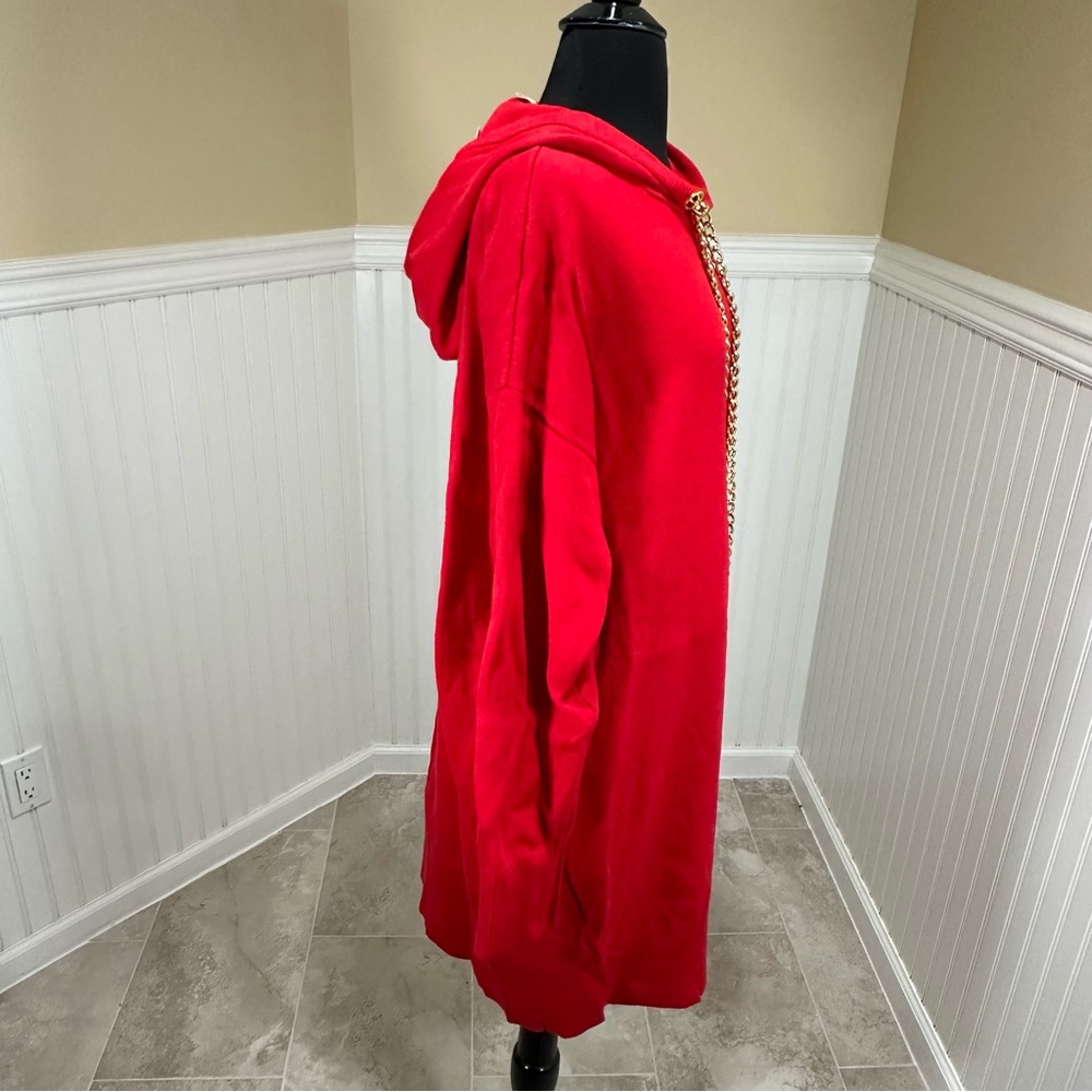 Michael Kors Red sweater dress with hood, size Large - Picture 8 of 16
